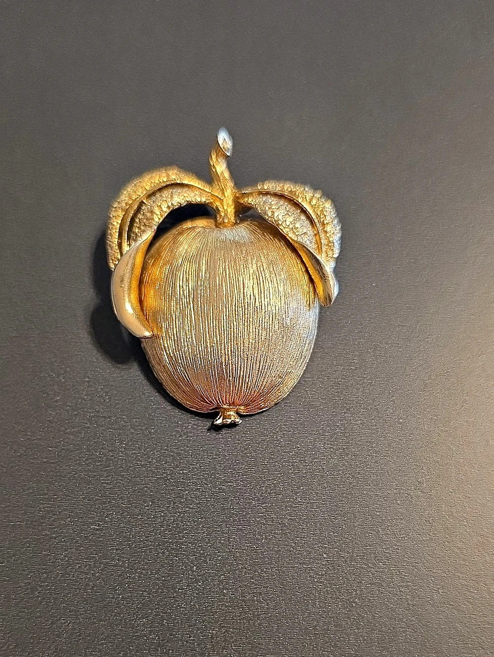 Trifari Vintage Crown Trifari Gold Tone Apple Brooch Gold Tone Apple Brooch